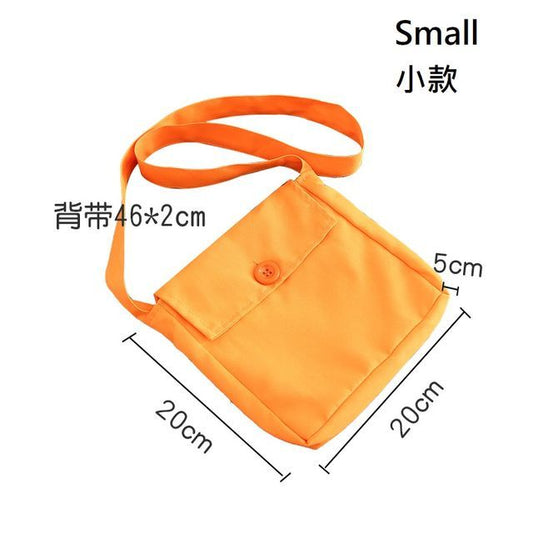 Crossbody Buttoned Pouch Nylon Plain