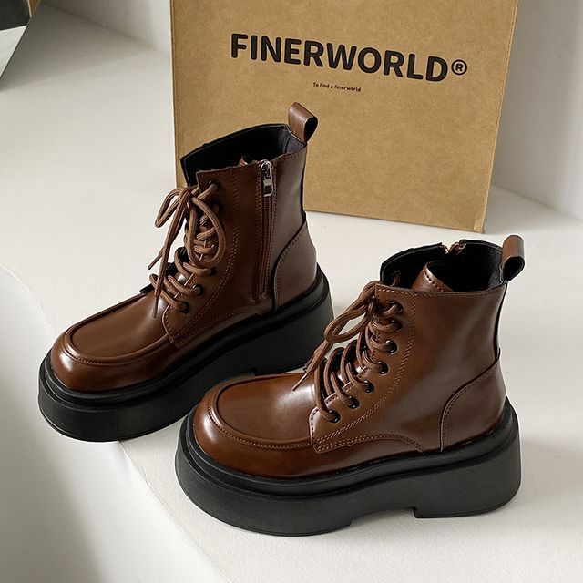 Boots Platform Lace Short Up