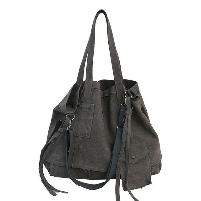 Frayed Crossbody Bag Multi-Pocket