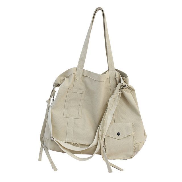 Frayed Crossbody Bag Multi-Pocket