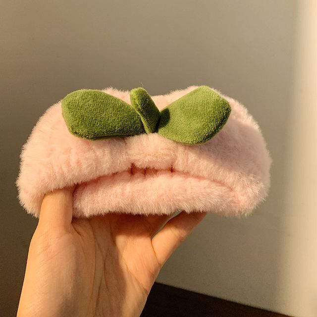 Chenille Band / Tie Wrist Peach Hair Headband