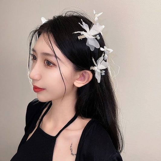 Gemstone Hair Clip Set / Butterfly