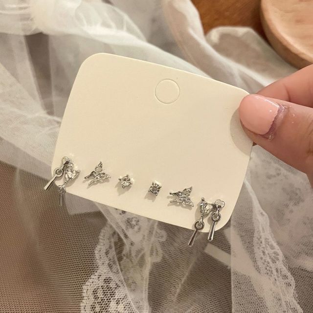 Rhinestone Stud 6: Ear Set of