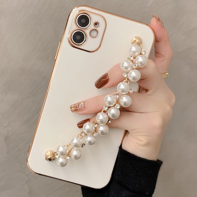 Faux Phone Chain Pearl Case