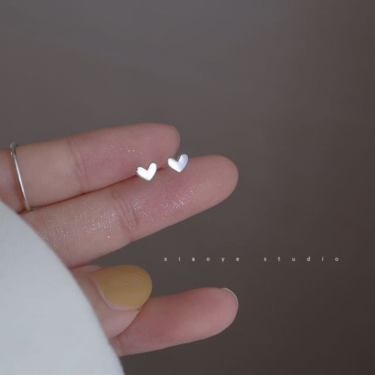 Earring Heart Silver Stud