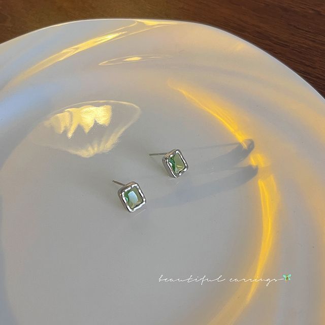 Stud Sterling Silver Rectangle Earring