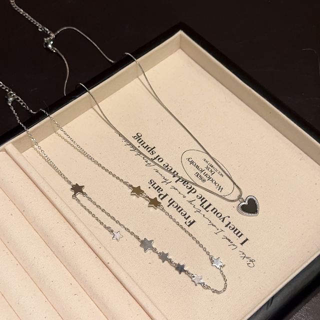 Heart Alloy Set / Star Necklace Choker Pendant