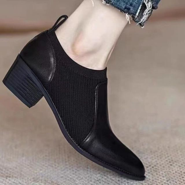 Boots Chunky Heel Ankle Pointed