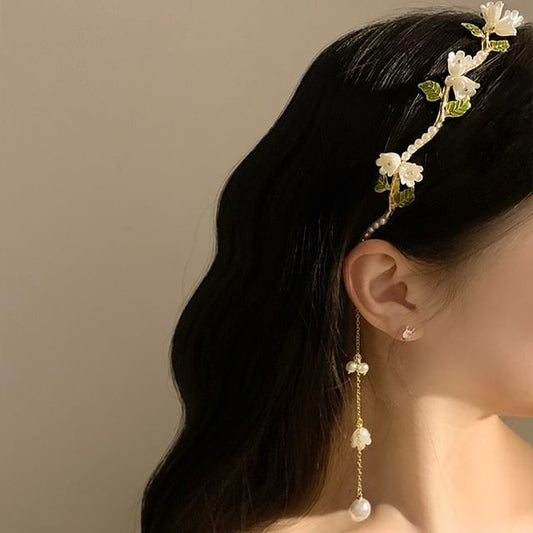 Floral Faux Headband Pearl