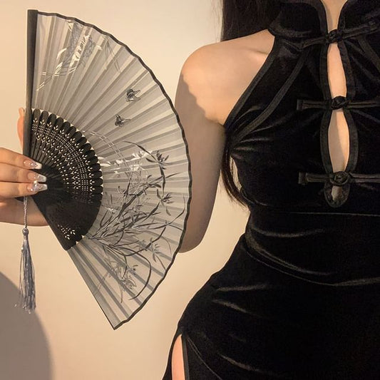 Fan (Various Fabric Foldable Hand Floral Designs)