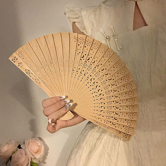 Wooden Fan Hand Foldable Cutout