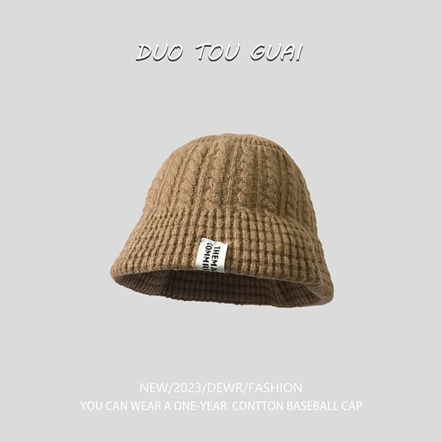 Bucket Hat Lettering Applique Knit