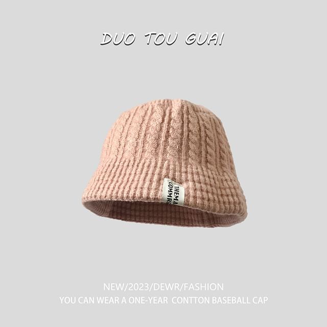 Bucket Hat Lettering Applique Knit