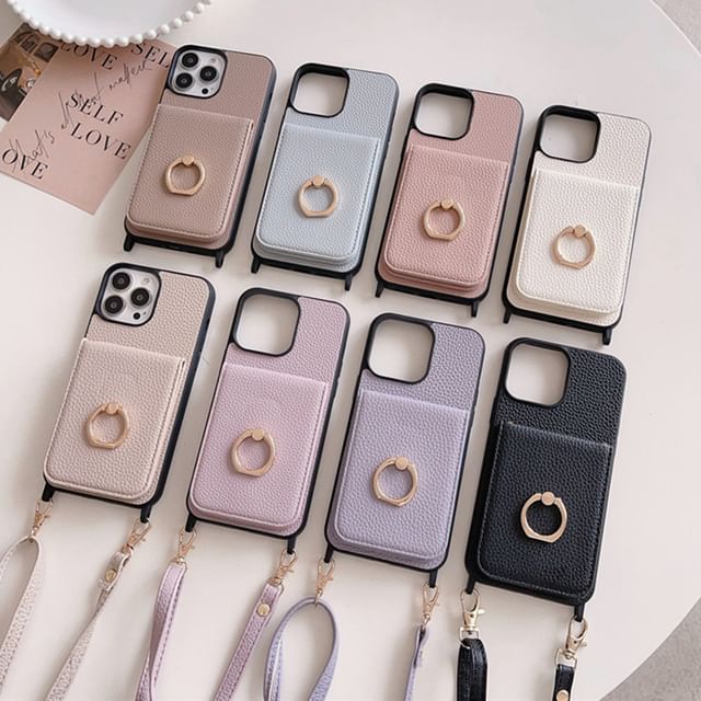 Leather Card Phone Case Holder Faux