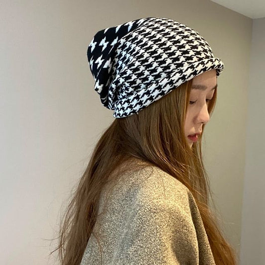 Beanie Multi-Way Scarf Houndstooth / Knit