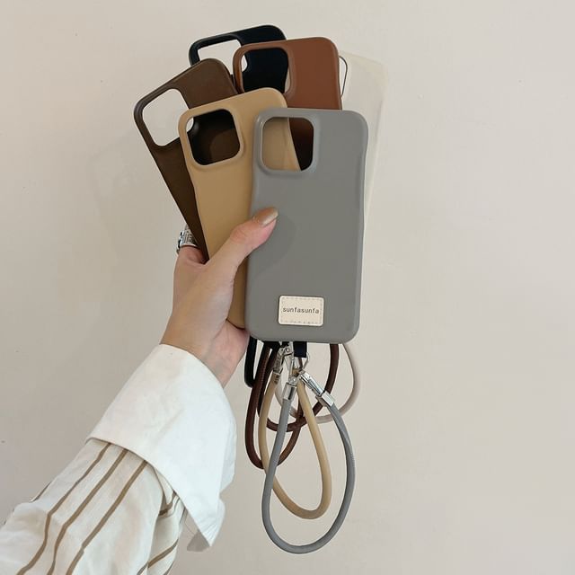 Case Phone Leather Faux Applique Lettering