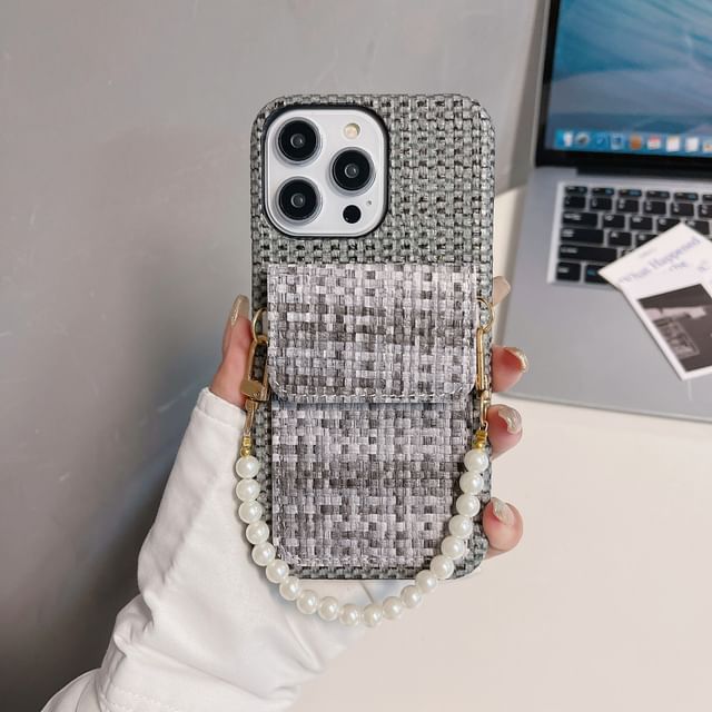Case Phone Fabric Pearl Faux