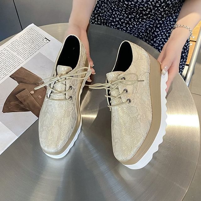 Lace-Up Platform Shoes Derby