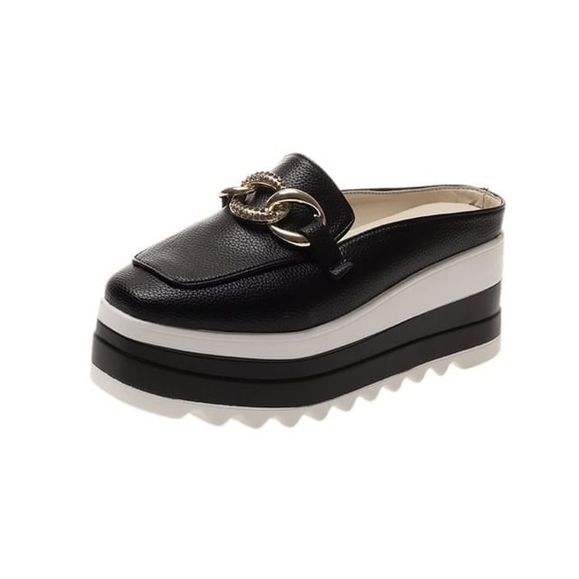 Platform Chain Loafer Mules Detail