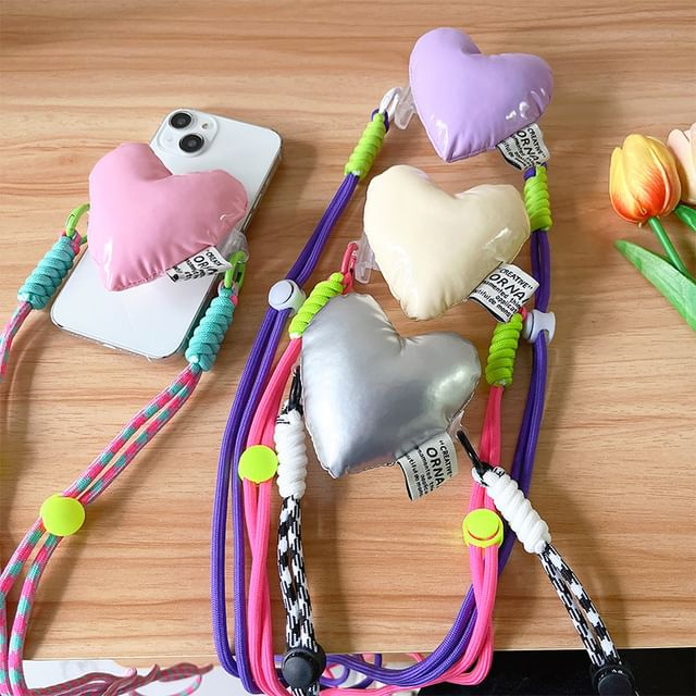 Clip Padded Lanyard Phone On Heart