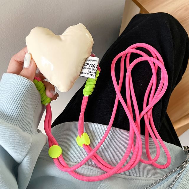 Clip Padded Lanyard Phone On Heart