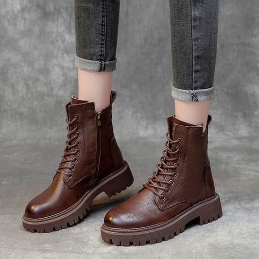 Short Platform Lace Up Boots