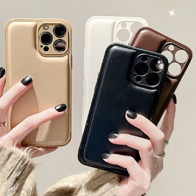 Plain Faux Phone Leather Case