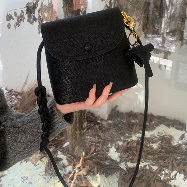 Plain Crossbody Faux Bag Leather Flap