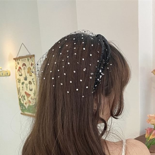 Headband Rhinestone Mesh