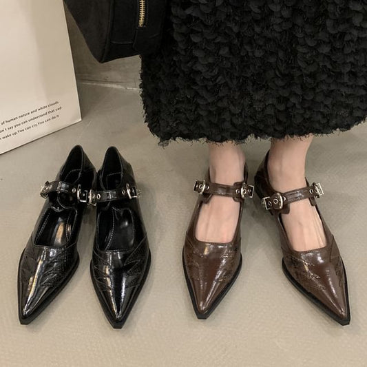 Shoes Paneled Mary Pointy Jane