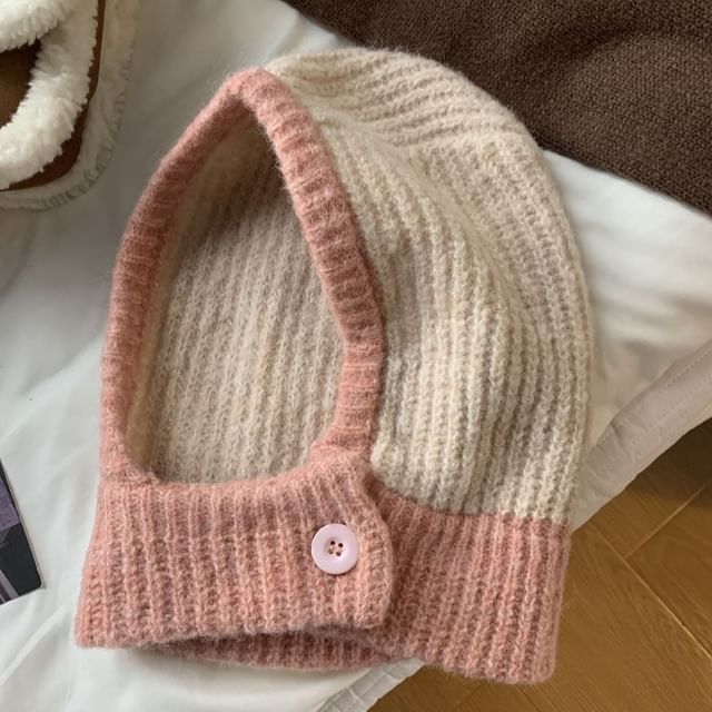 Two Balaclava Tone Knit Buttoned