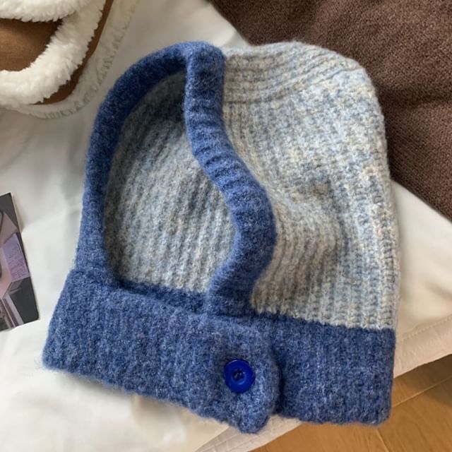 Two Balaclava Tone Knit Buttoned