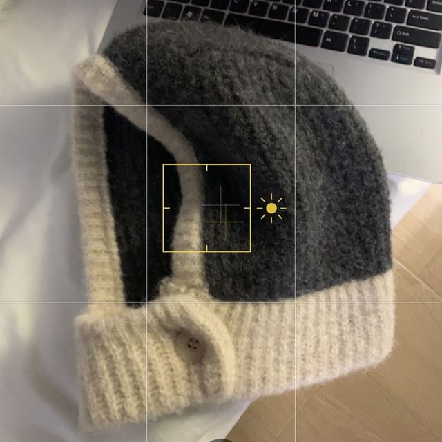 Two Balaclava Tone Knit Buttoned