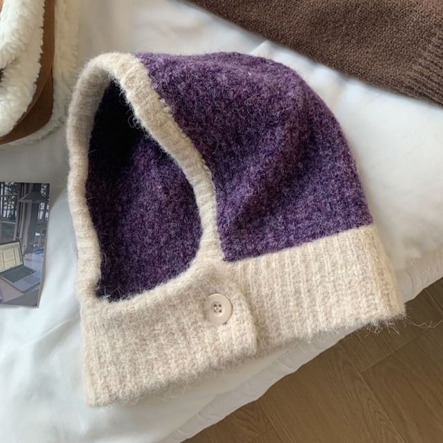 Two Balaclava Tone Knit Buttoned