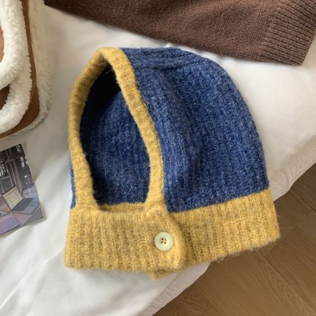 Two Balaclava Tone Knit Buttoned
