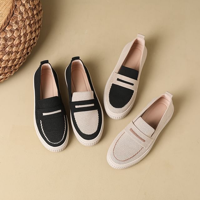 Trim Contrast Platform Slip-Ons
