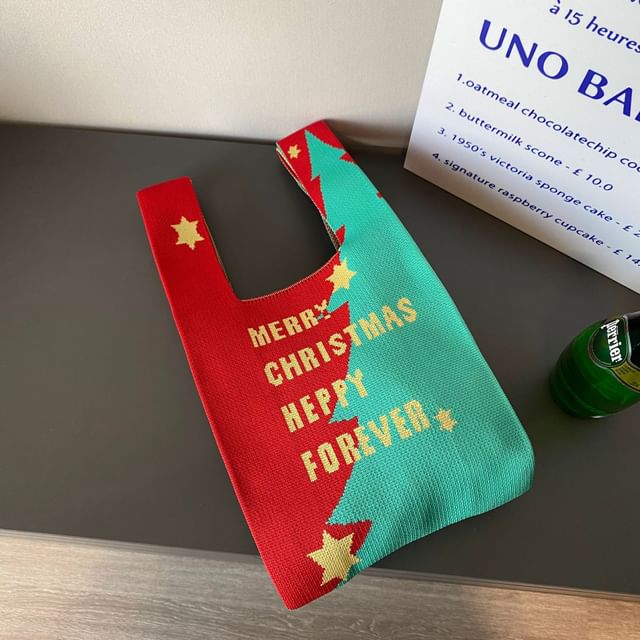 Designs ( Various Knit Small Christmas Tote ) Bag
