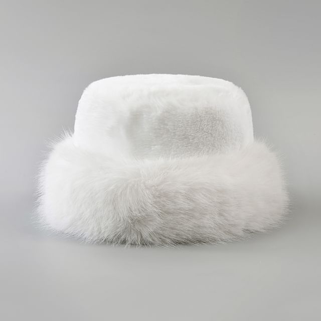 Fur Faux Plain Hat