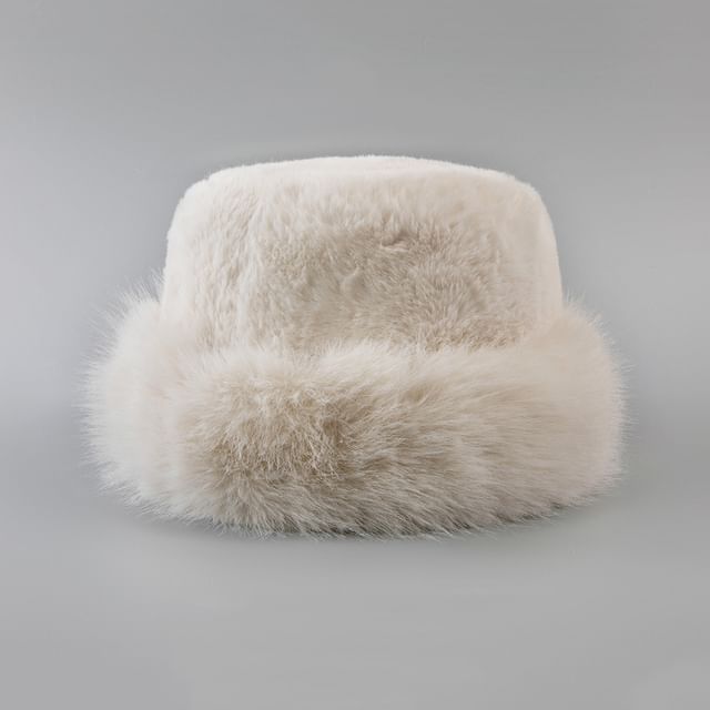 Fur Faux Plain Hat
