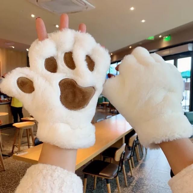 Gloves Fingerless Paw Cat
