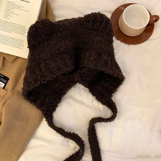 Ear Bonnet Chenille Hat Bear