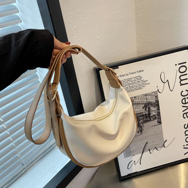 Leather Bag Contrast Crossbody Trim Faux