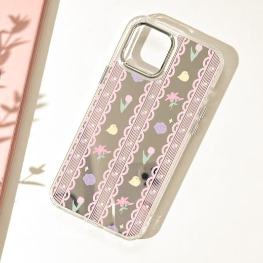 Mirrored Lace Phone Print Case Floral