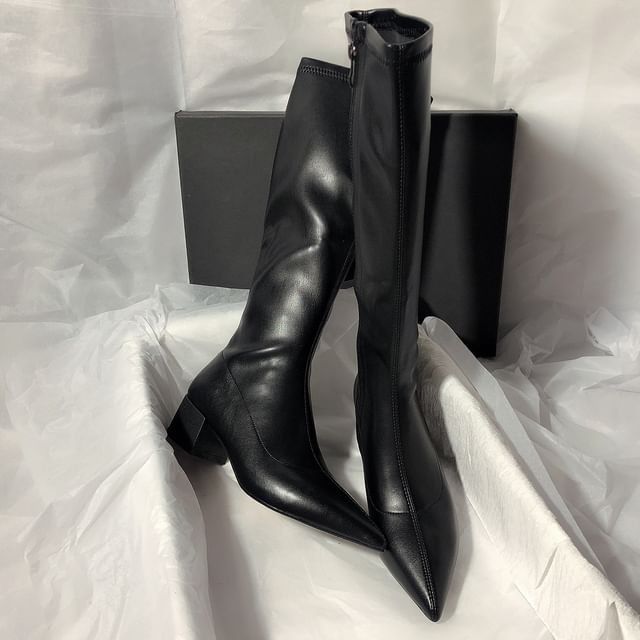 Pointed Knee High Boots Toe