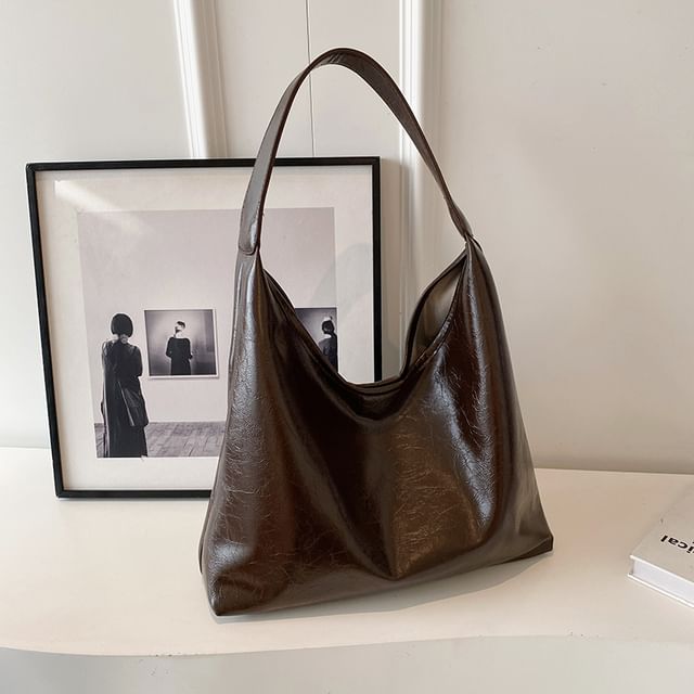 Bag Plain Tote Leather Faux