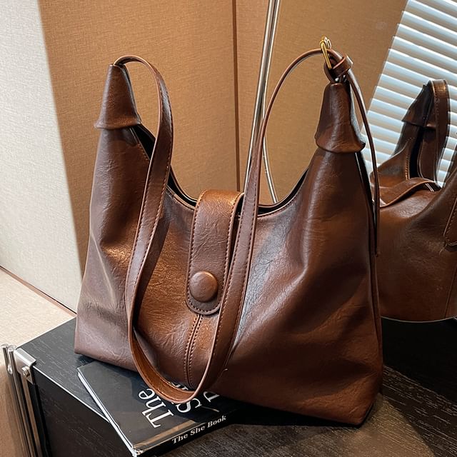 Faux Leather Tote Plain Bag