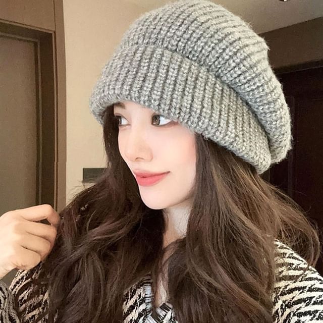 Plain Beanie Slouchy Knit