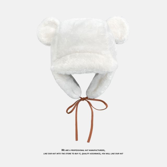 Chenille Trapper Ear Hat Bear