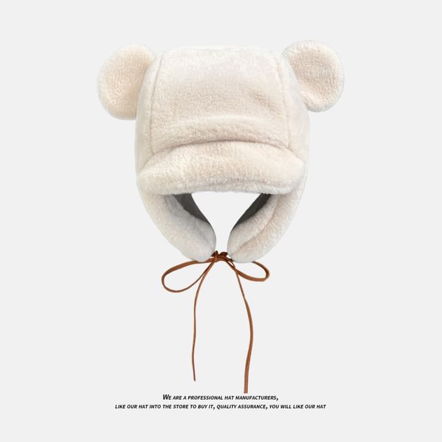 Chenille Trapper Ear Hat Bear