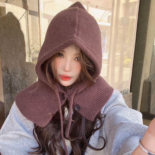 Knit Balaclava Buttoned